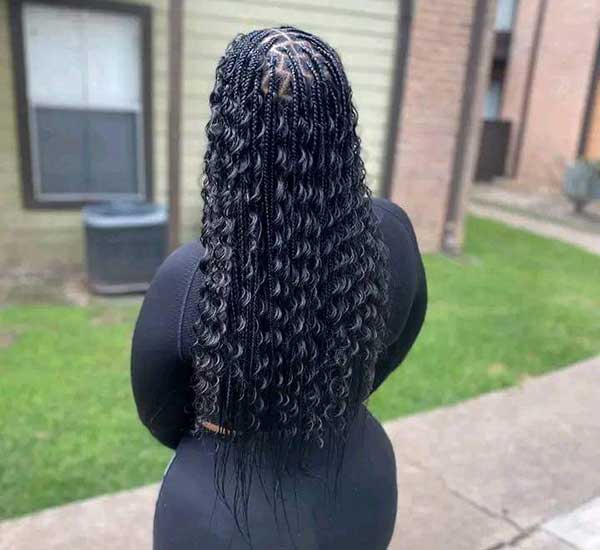 Bohemian braids with natural curls